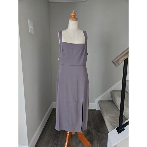 NWT Babaton 90s Slit Dress Pewter Grey Size 8 - Picture 1 of 6